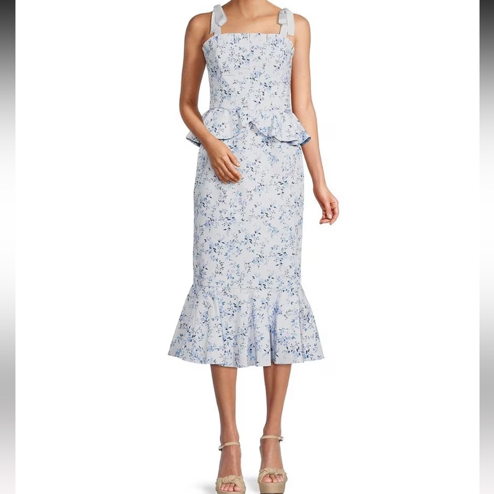 Antonio Melani X Born On Fifth Blue Peplum Dress